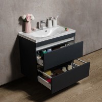 Тумба Fancy Marble Borneo сіра + умивальник Yonna 800