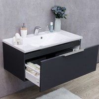 Тумба Fancy Marble Bermuda 1 сіра + умивальник Amelia 900C
