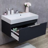 Тумба Fancy Marble Bermuda 1 сіра + умивальник Ashley 900C