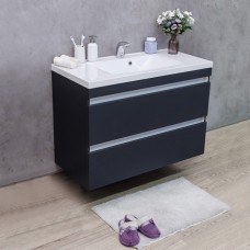 Тумба Fancy Marble Borneo сіра + умивальником Lucia 1000