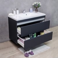 Тумба Fancy Marble Borneo сіра + умивальником Lucia 1000