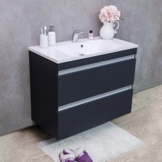 Тумба Fancy Marble Borneo сіра + раковина Amelia 900