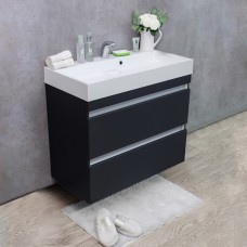 Тумба Fancy Marble Borneo сіра + раковина Ashley 900