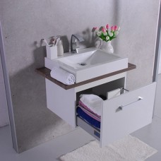 Тумба Fancy Marble Santa Cruz 800 + раковина Lily 600 з темною стільницею