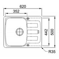 Кухонна мийка Franke Antea AZG 611-62 62х50 білий (114.0499.163)