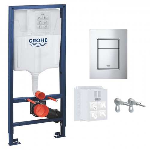 Инсталляция Grohe Rapid SL 3 в 1 39501000 с панелью смыва Skate Cosmopolitan S 37535000 хром