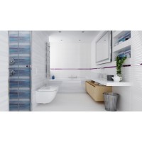 Декор Opoczno Elegant Stripes 25x75 artistico blue inserto geo
