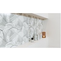 Декор Opoczno Flower Cemento 24x74 white inserto
