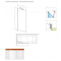 Штора для ванны Radaway Idea Black PNJ Frame 1000x1500 черный/frame (10001100-54-56)
