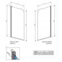 Штора для ванны Radaway Eos PNJ 500Rx1520 хром/прозрачное (205102-101R)
