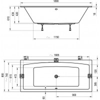 Ванна Ravak Formy 02 Slim 180x80 (C891300000)