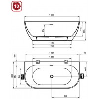 Ванна акрилова Ravak Freedom W 166x80 (XC00100027)