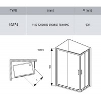 Душевой уголок Ravak 10° 10AP4-120/90 белый/transparent (0ZVG70100Z1)