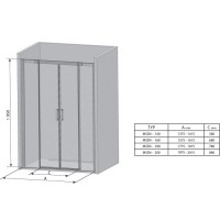 Душевые двери Ravak Matrix MSD4-140 Белый Transparent (0WKM0100Z1)