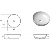Умивальник Ravak Uni 400 B Slim White (XJX01140003)