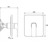 Змішувач для душу Ravak Flat FL 066.00 для R-box Vari (X070124)
