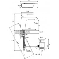 Смеситель для умывальника Ravak Flat FL 013.00 (X070117)