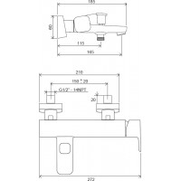 Змішувач для ванни Ravak 10° Free TD F 022.00/150 (X070131)