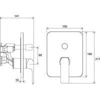 Змішувач для ванни Ravak Flat FL 065.00 для R-box Vari (X070123)