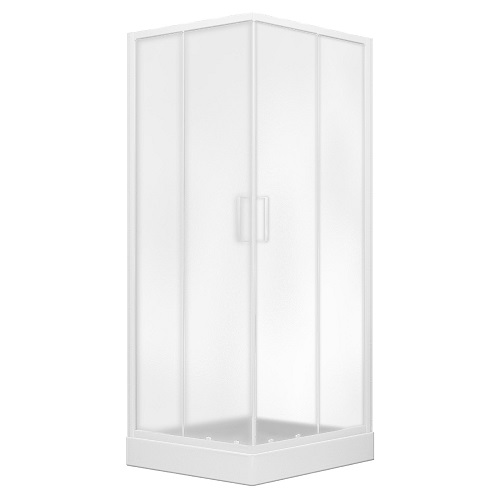 Душевая кабина Eger Viz 80~90x185 см, регулируемый белый профиль, стекло "Zuzmara"(599-005/1)