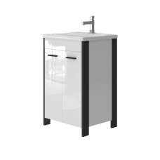 Тумба Ювента Brooklyn Br-55 с умывальником Soft-55 черная