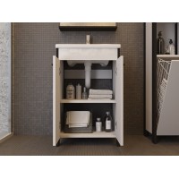Тумба Ювента Brooklyn Br-55 с умывальником Soft-55 белая
