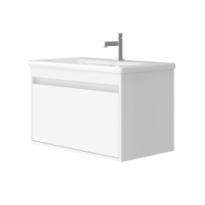 Тумба Ювента Malta Mlt-80 белая с умывальником Soft-80
