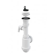 Сифон Alcaplast A442P Ø50/40 для мийки з пластмасовою решіткою Ø70 та підбиттям