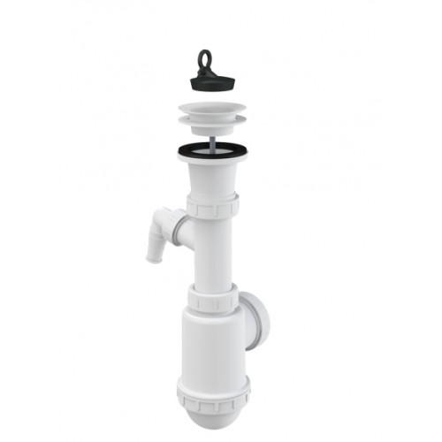 Сифон Alcaplast A442P Ø50/40 для мийки з пластмасовою решіткою Ø70 та підбиттям