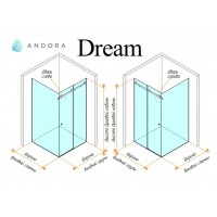 Душова кабіна Andora Dream 120x80x200 скло bronze L/R