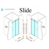 Душевые двери раздвижные Andora Slide 110x200 стекло bronze