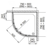 Душевая кабина Aquaform LAZURO 90 стекло brick (100-06567)