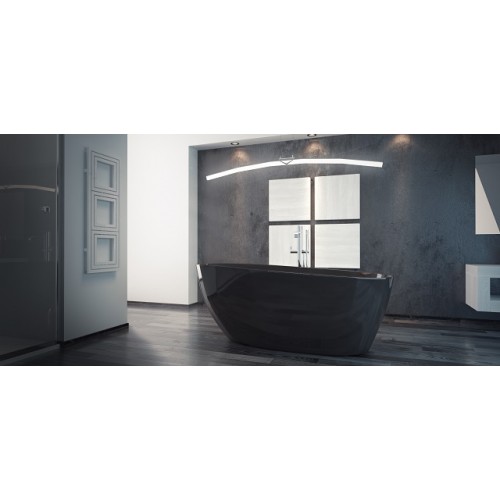 Ванна акриловая Besco Goya Black 160x70 + сифон click clack