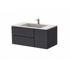 Тумба Botticelli RiMiNi Rm-100 дуб графіт з раковиною Marlen-100