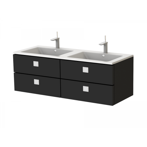 Тумба Botticelli RiMiNi Rm-130d чорна з умивальником Marlen-130d