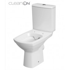 Унитаз-Компакт Cersanit Carina Clean On 011 3/6 с крышкой с дюропласта вiльнопадаюча