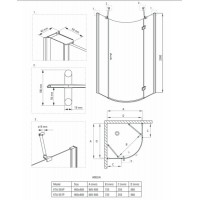 душова кабіна Deante Abelia 90x90 ліва прозоре скло KTA 055P