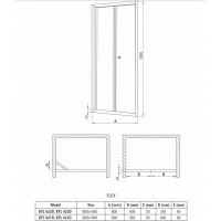 Душові двері Deante Flex 80 графітове скло (KTL 422D)