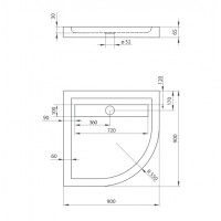 Душевой поддон с линейным сливом Deante Minimal 90x90 (KTK 051B)