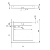 Душевой поддон с линейным сливом Deante Minimal 90x90 (KTM 041B)