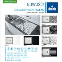 Кухонна мийка скляна з графікою Deante Pallas край круглий (ZSP 0D1C)