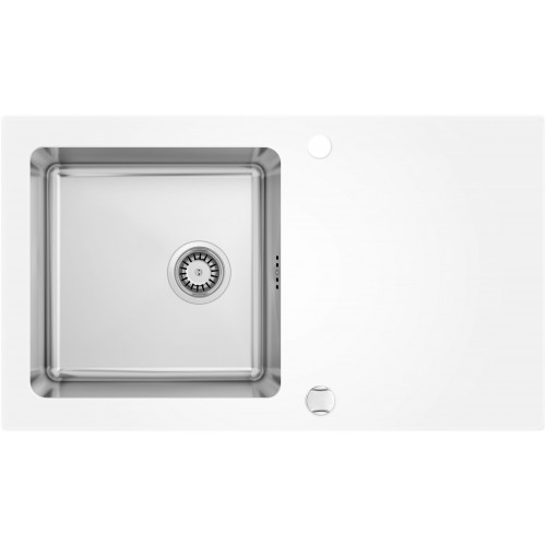 Кухонна мийка скляна з графікою Deante Pallas край трапецевидний (ZSP 0W2C)
