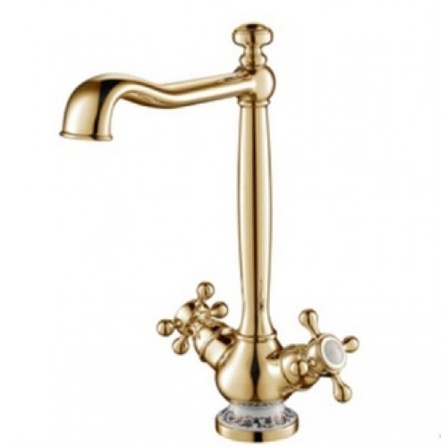 Змішувач для умивальника Devit Charlestone Ceramic позолота (805X1142G)