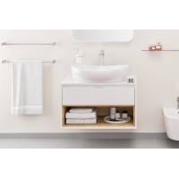 Тумба с умывальником Excellent Tuto 70 белая/дуб (MLCE.0101.3617.700.WHBL)