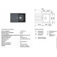 Кухонна мийка Franke EUROFORM EFG 614-78 grafit 780x475 (114.0067.125)