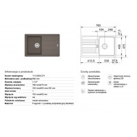 Кухонна мийка Franke EUROFORM EFG 614-78 gray 780x475 (114.0368.275)