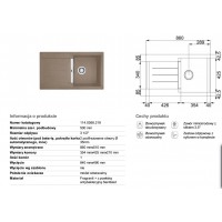 Кухонная мойка Franke JAVA JAG 611 cappuccino 860x510 (114.0368.219)