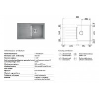 Кухонная мойка Franke JAVA JAG 611gray 860x510 (114.0368.271)