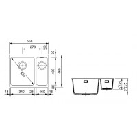 Кухонная мойка Franke KUBUS KBG 160 белый 558x460 (125.0176.649)