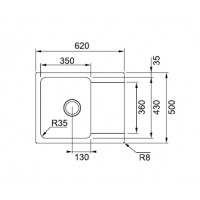Кухонна мийка Franke ORiON OiD 611-62 білий 620x500 (114.0498.007)
